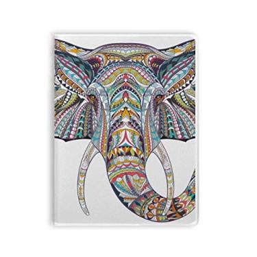 Imagem de Diário de capa macia com design de elefante colorido estilo mosaico