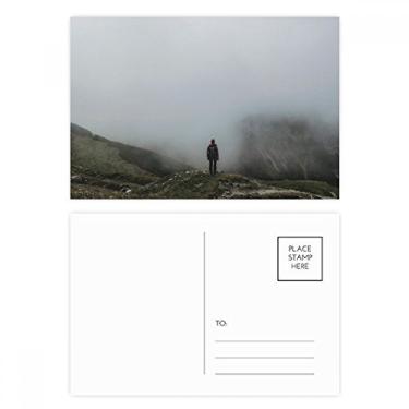 Imagem de Conjunto de cartão postal de viagem Fog Clouds Mountain Nature Cartão de felicitações de aniversário