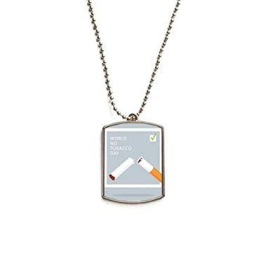 Imagem de DIYthinker Logo Break Cigarettes Save Life Colar de aço inoxidável com pingente de etiqueta de cachorro
