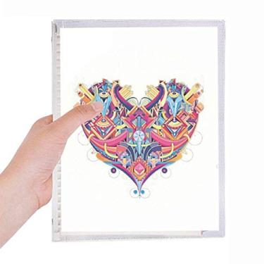 Imagem de Caderno de cartas de baralho de coração com estampa geométrica, diário de folhas soltas recarregável
