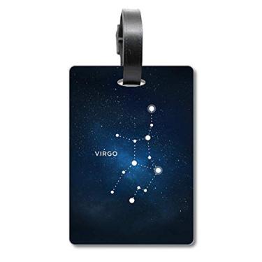 Imagem de Virgo Constellation Zodíaco Símbolo de mala Etiqueta Bagagem Etiqueta Scutcheon Etiqueta