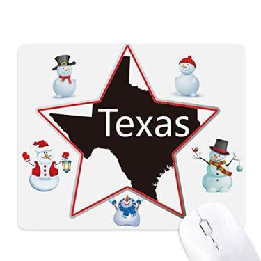 Imagem de Mouse pad estrela do Texas América mapa dos EUA contorno mas boneco de neve família estrela