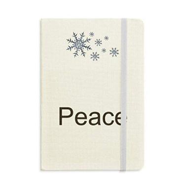 Imagem de Caderno com frases inspiradoras da palavra paz e flocos de neve para inverno