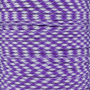 Imagem de Paracord Planet Carretéis de 1000 pés de 550 tipo III 7 fios paracord (roxo brilhante cinza prata 50-50 carretel de 1000 pés)