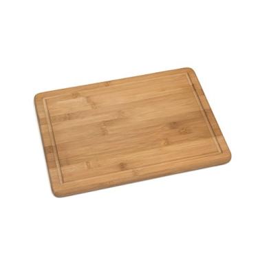 Imagem de Lipper International Tábua de madeira de bambu para cozinha com suporte de cortiça antiderrapante, grande, 40 cm x 29 cm x 15 cm