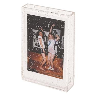 Imagem de Caixa de Armazenamento de Fotos para Polaroid, Mini Estojo Porta-retrato de 3 Polegadas, Estojo Porta-Fotos Portátil para PC Com Câmera Instantânea Com Corda de Mão para Cartões (Glitter transparente)