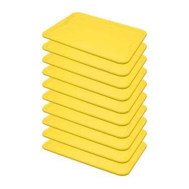 Imagem de Conjunto 10 Bandejas Plásticas Self-Service Refeição 48 x 32,5 x 2 BR-100 Amarela - Della Plast