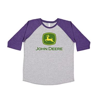 Imagem de Camiseta de beisebol raglan de manga 3/4 John Deere com logotipo gltr - Roxo-GG