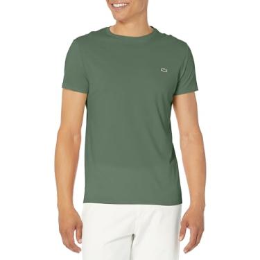 Imagem de Lacoste Camiseta masculina de jérsei de algodão Pima, manga curta, gola redonda, sequoia, Sequoia, 3G