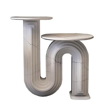 Imagem de Mesa de centro mesa de centro mesa de centro mesa de centro pequena mesa de canto mesa de canto sala de estar quarto varanda escritório, mesa de cabeceira moderna decoração de casa, mesas de canto de montagem fácil (cor: branco)