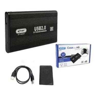 Imagem de Case HD 2,5 Preto Knup KP-HD001 - USB 2.0 - Até 2TB