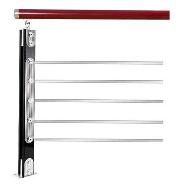 Imagem de Flexível Corrimãos grossos para degraus ao ar livre em liga de alumínio corrimão de transição para degraus internos com kit de instalação Espesso