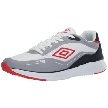 Imagem de Umbro Tênis masculino Priam, Cinza médio/branco/azul marinho/vermelho, 40