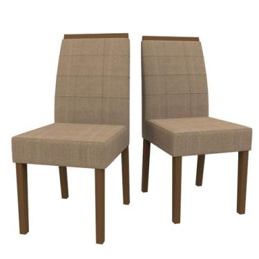Imagem de Conjunto 4 Cadeiras Isis Amêndoa Veludo Liso - New Ceval