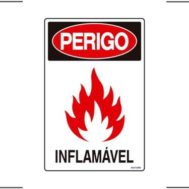 Imagem de Placa De Sinalização Perigo Inflamável 20x30 Ekomunike - S-208 F9e