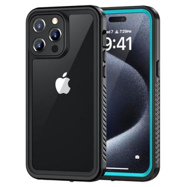 Imagem de Lanhiem Capa para iPhone 15 Pro, IP68 à prova d'água, à prova de poeira, à prova de choque, com protetor de tela integrado, capa de telefone resistente e resistente para iPhone 15 Pro - 6,1 polegadas (azul)