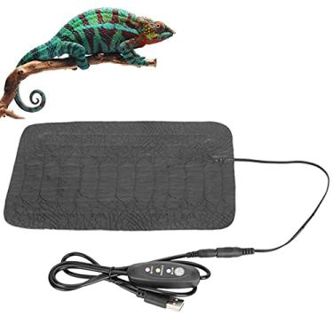 Imagem de USB Réptil Anti-Scratch Heating Pad Reptile Heat Pad Temperatura ajustável sob o tanque aquecedor Tapete de aquecimento para pequenos animais (S)