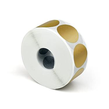 Imagem de 1 rolo de 1000 peças de etiquetas adesivas redondas de 2,5 cm para raspar etiquetas autoadesivas para bilhetes de loteria, faça você mesmo, criação de jogos de bilhetes de rifa (dourado)