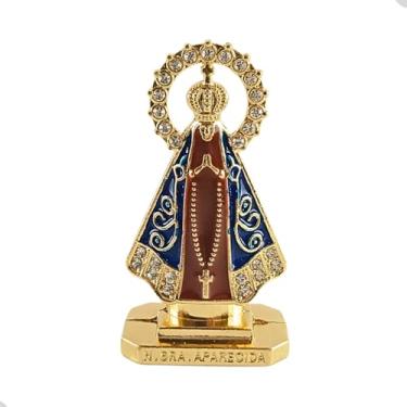 Imagem de Imagem painel de Nossa Senhora Aparecida com coroa para carro escritório e decoração em metal auto colante