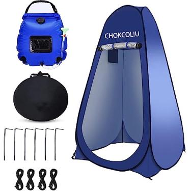 Imagem de Tenda de privacidade para acampamento e chuveiro – Bolsa de chuveiro para troca de roupa sanitária portátil para vestiário ao ar livre para acampamento, caminhadas, praia, piquenique, pesca, com bolsa