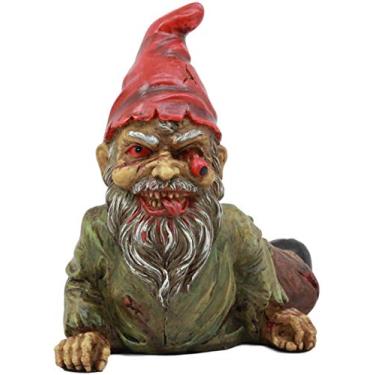 Imagem de Estátua de Gnomo Zumbi com Corpo Severed da Ebros para Escultura de Halloween Assustador e Assustador do Submundo Mortos-Vivos Assustador em Casa Pátio e Decoração de Jardim