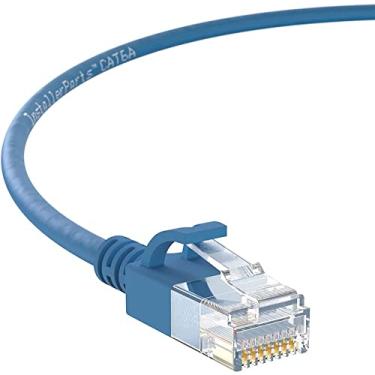 Imagem de InstallerParts Cabo Ethernet CAT6A Cabo fino UTP inicializado 3,5 m (pacote com 5) - Azul - Série Profissional - Rede 10Gigabit/seg/Cabo de Internet de Alta Velocidade, 550MHZ, 28AWG