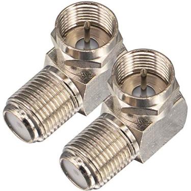Imagem de Onelinkmore Cabo coaxial conector de ângulo reto tipo F adaptador fêmea para macho conector coaxial de ângulo reto F macho para fêmea adaptador RG6 para cabo coaxial e placas de parede, pacote com 2