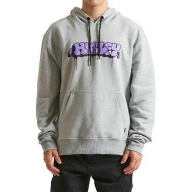 Imagem de Moletom Hurley Canguru Bomb WT24 Masculino Mescla Cinza