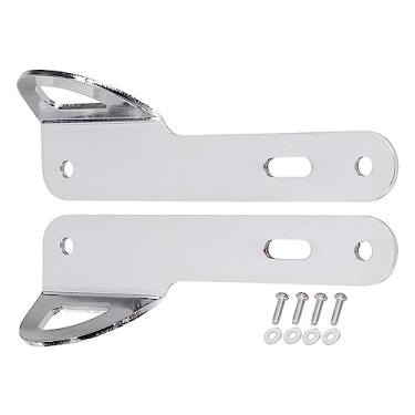 Imagem de RAGBUSCLE Suportes de amarração para garfo dianteiro de motocicleta, suportes de amarração dianteiros 1993-2018 compatíveis com Harley Touring Street Glide Electra Glide Silver