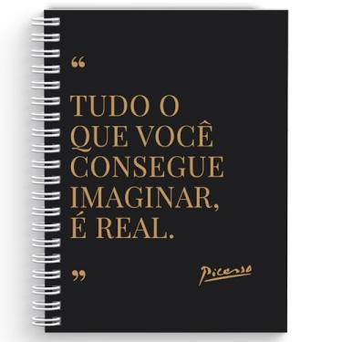 Imagem de Caderno Capa Dura Pautado A5 - 160 Páginas 20x14cm - Wire-o - Frase Picasso