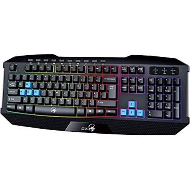 Imagem de Teclado Gamer Genius Scorpion K215 (USB/Tecla côncava/Multimídia/Resistente à Respingos/Iluminação Rainbow 7 cores/Cabo 1,5m)