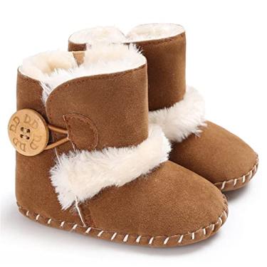 Imagem de Botas de Neve Premium para Bebês IsBasic Sola de Borracha Antiderrapante para Meninos e Meninas Inverno Calçados de Berço, A/Brown, 6-12 Months Infant