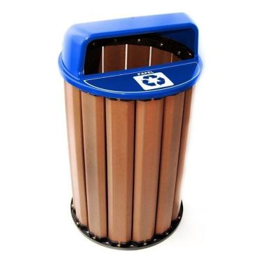 Imagem de Lixeira para Coleta Seletiva 90L Diversas Cores Madeira Plastica Ecologica