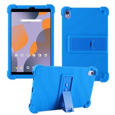 Imagem de HminSen Capa para tablet Walmart Onn 20.3 cm modelo 2024 (100135923), capa ajustável de silicone macio para crianças para tablet Onn 20.3 cm Gen 4 2024 (azul)