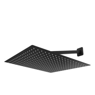 Imagem de Ducha Chuveiro Slim 40X40 Preto Fosco Com Braço 36Cm