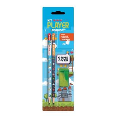 Imagem de Kit de Material Escolar Barato Temático com 4 Itens - Leo e Leo (Player)