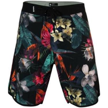 Imagem de Bermuda Hurley Boardshorts Dirty Flower Preta Masculina-Masculino