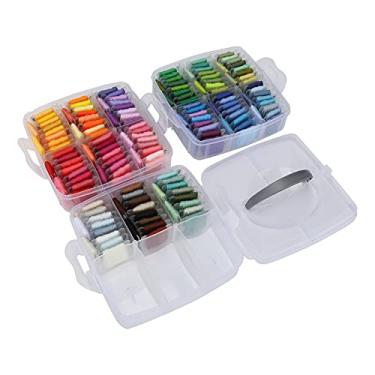 Imagem de Kit de Bordado, Linha de Bordar, Máquina de Costura, Caixa de Três Camadas, 150 Cores, Placa de Plástico, Linha de Costura, Linha de Bordar para Produtos Artesanais de Costura