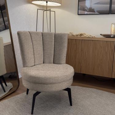 Imagem de Poltrona Flor Giratória - Tecido Linho Safira Marrom