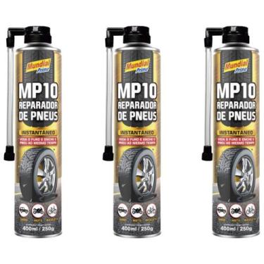 Imagem de Kit 3 reparador de pneu furo instantâneo 400ml carro bike moto mundial