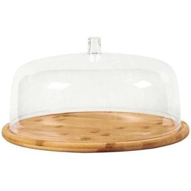 Imagem de Boleira Bambu D 27,5 Cúpula Utensílio Bolo Sobremesa - OU