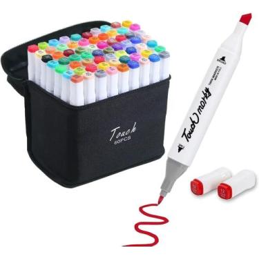 Imagem de Kit de Canetas Marcador Permanente Ponta Dupla 60 cores - SWEET