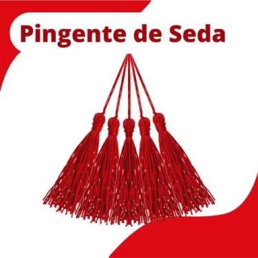 Imagem de Pingente De Seda Tassel - Franja - Vermelha - Com 20 Unidades - Nybc