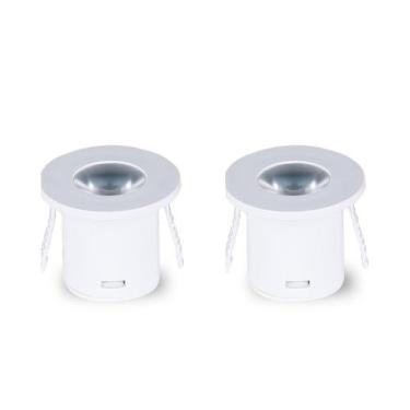 Imagem de Kit 2 Spot Para Móvel Taschibra Pik Led Redondo Branco Bivolt, 3000K -