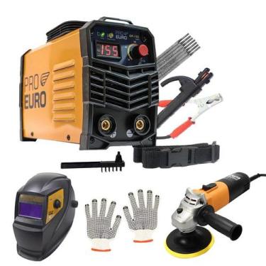 Imagem de Kit Máquina Solda Inversora 155a 110v + Esmerilhadeira Profissional 11