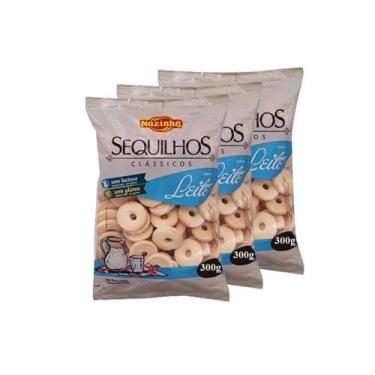 Imagem de Sequilhos Sabor Leite Zero Glúten Zero Lactose Nazinha 300g - Kit com 