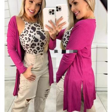 Imagem de Cardigan canelado com fendas laterais - La lunna, Rosa pink, P 36-38 