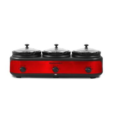Imagem de Elite Gourmet Buffet Triple Slow Cooker 3x2.5Qt com Controle Ajustável