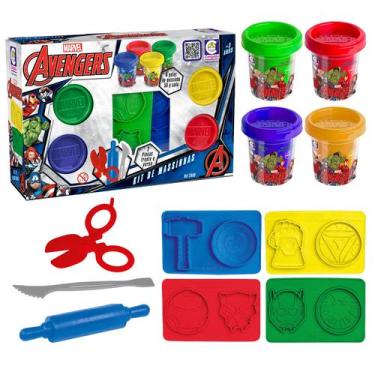Imagem de Massinha Vingadores Avengers Conjunto Moldes E Acessórios Marvel Super