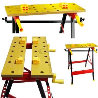 Imagem de Bancada Mesa de Trabalho Ferramentas Portátil Multiuso Marceneiro Dobr